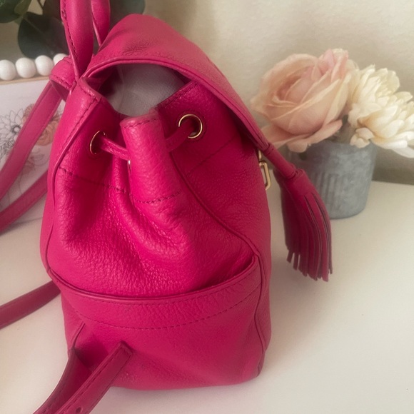 Tory Burch Fuchsia Backpack with Tassels - Picture 4 of 11